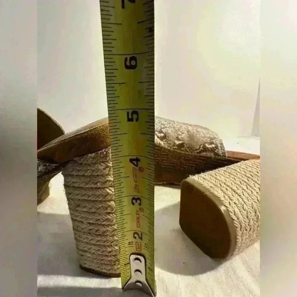 Yellow Box Mules with Espadrille Heel and side detail - Picture 11 of 14